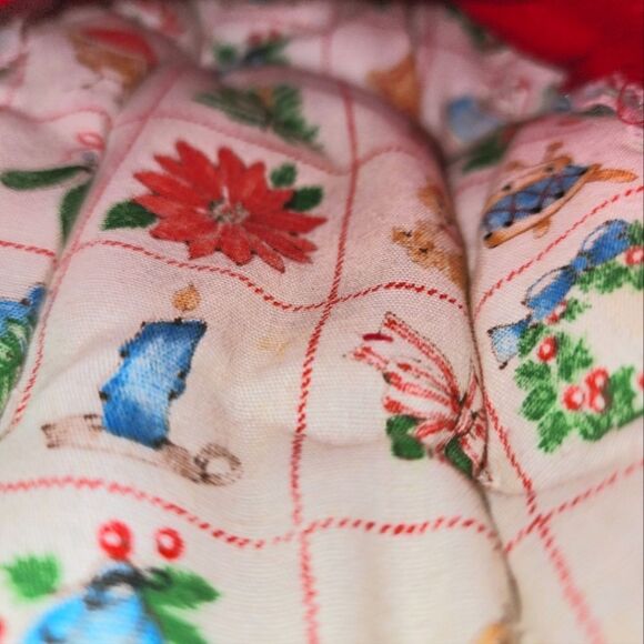 Vintage Cottagecore Handmade Multicolored Patchwork Squares Christmas Stocking - Picture 12 of 12